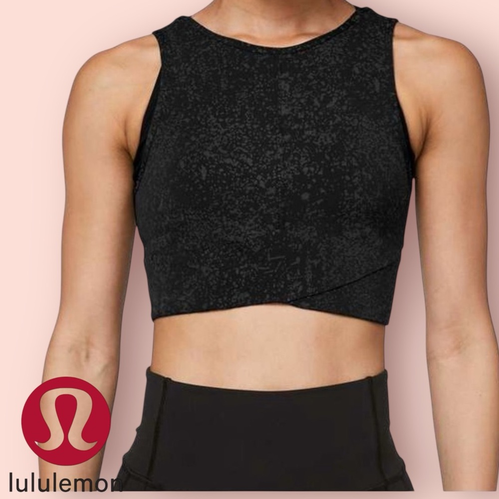 Lululemon Energetic Edge Cropped Tank Size 6. High Reflective Black